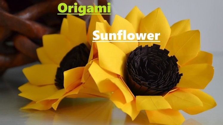 How To Make Origami Paper Sunflower !!! Easy Origami Sunflower !! Origami Paper Art