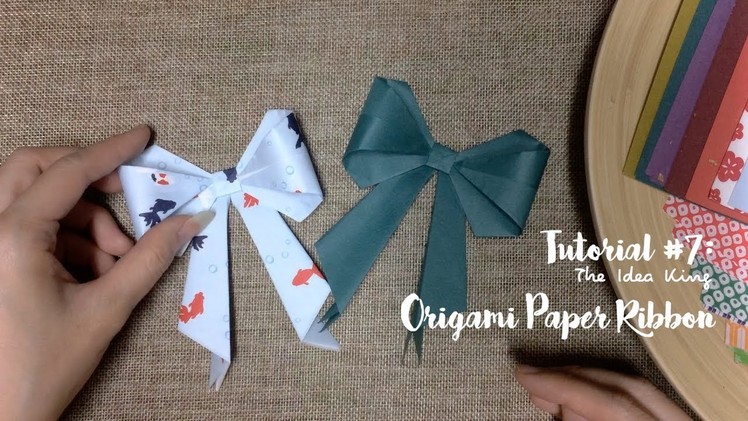 How to Make Origami Paper Ribbon Step by Step? | The Idea King Tutorial #7