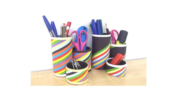 How to make pen stand.pencil holder. desk organiser paper quilling strip pen stand by art life