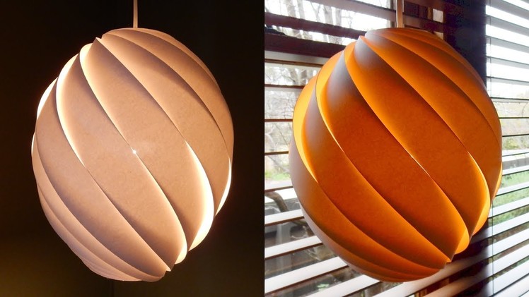 Swirl pendant lamp - how to make a spiral paper lampshade.lantern - EzyCraft