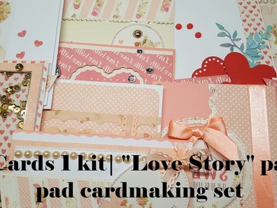 10 cards 1 kit | ''Love Story'' paper pad cardmaking set