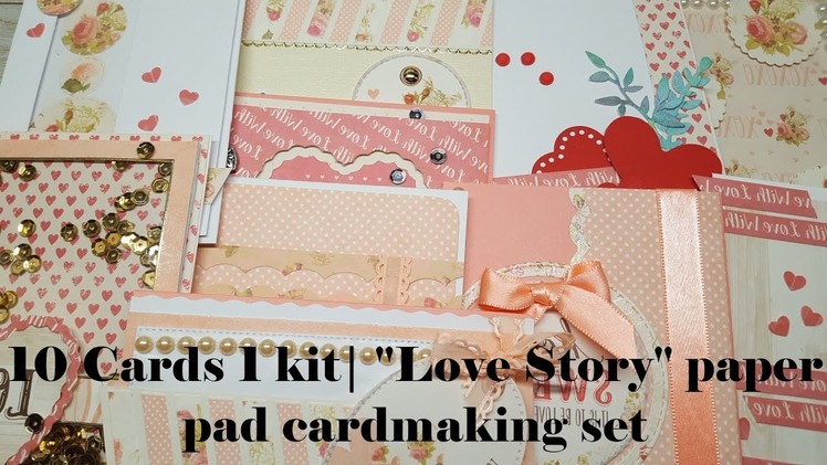 10 cards 1 kit | ''Love Story'' paper pad cardmaking set