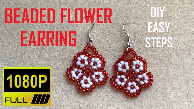 Beaded Flower Earring, DIY