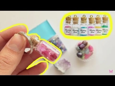 DIY crafts:How to make keychains with mini glass bottle\bottle charms