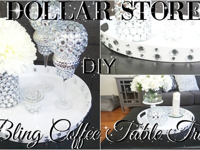 DIY DOLLAR STORE BLING COFFEE TABLE TRAY WITH 3 DECOR STYLING IDEAS PETALISBLESS ????