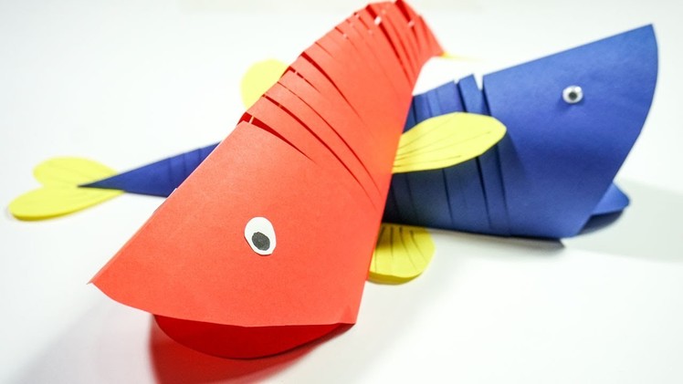 DIY for Kids:Make Moving Fish With Paper | CraftiKids #8