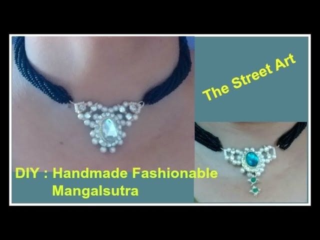 DIY Handmade Fashionable Black beaded necklace |घर बैठे मंगलसूत्र कैसे बनाये |Daily wear Mangalsutra