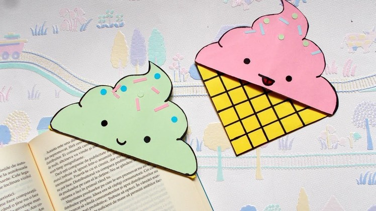 DIY Icecream bookmark corners | Back to school supplies | Paper crafts | Summer crafts | Origami