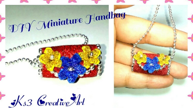 DIY Miniature handbag. purse | Make Glitter Mini handbag