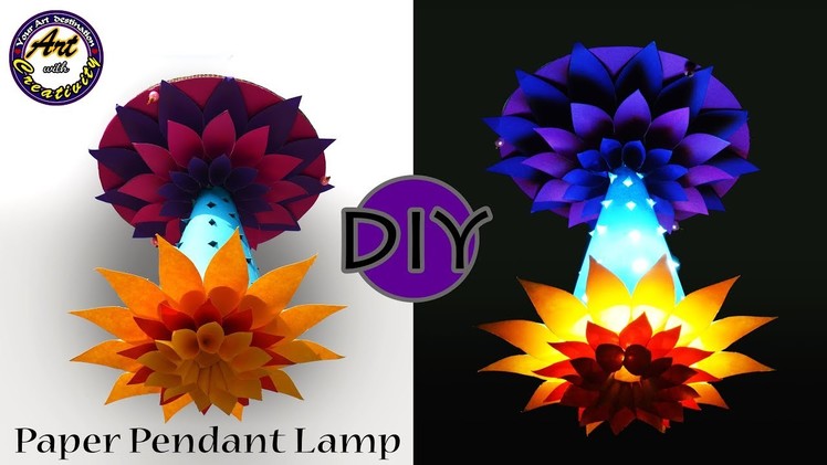DIY Paper Pendant Lamp | lampshades | Lamp out of paper | Art with Creativity 203
