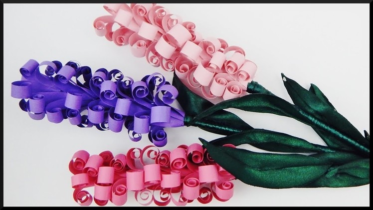DIY | Papier Blumen mit Stoffband | 3d  Quilling paper flowers with ribbon | decoration