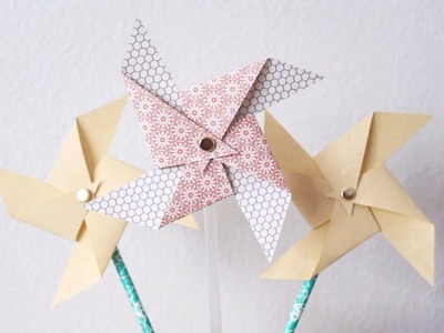 DIY Pinless Paper Pinwheels