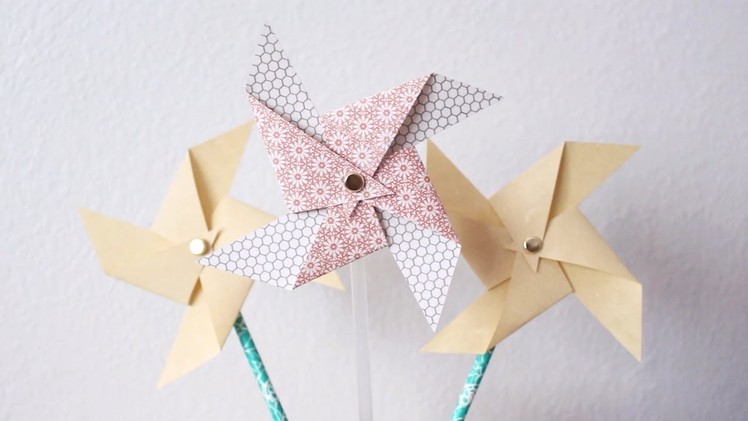 DIY Pinless Paper Pinwheels