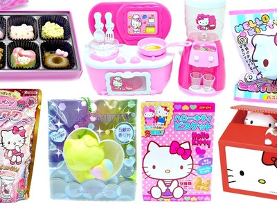 Hello Kitty Squishy Chocolate Biscuit DIY Drink Bath Ball Coin Bank Kitchen Toy Compilation