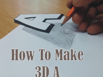 How To Draw 3D Floating Letter "A" - Trick Art on Line Paper for kids Step by Step | 3D Drawing