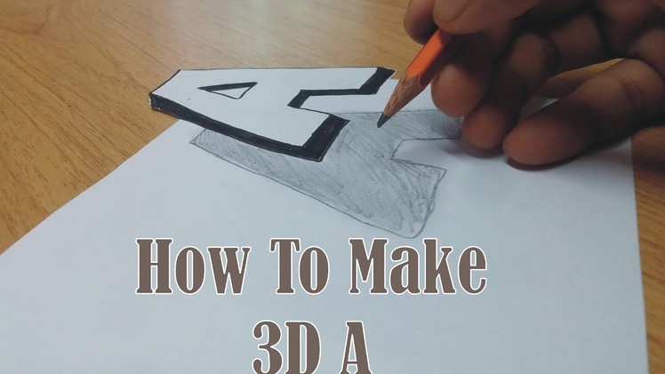 How To Draw 3D Floating Letter "A" - Trick Art on Line Paper for kids Step by Step | 3D Drawing