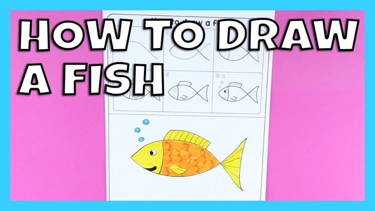 How to Draw a Fish - step by step instructions for kids (free printable)