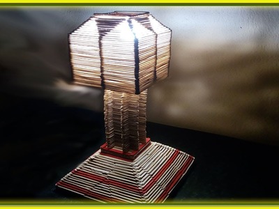 How to make a Popsicle Stick Table Lamp || Popsicle Stick Lamp Shade || Ice Cream Stick Lamp