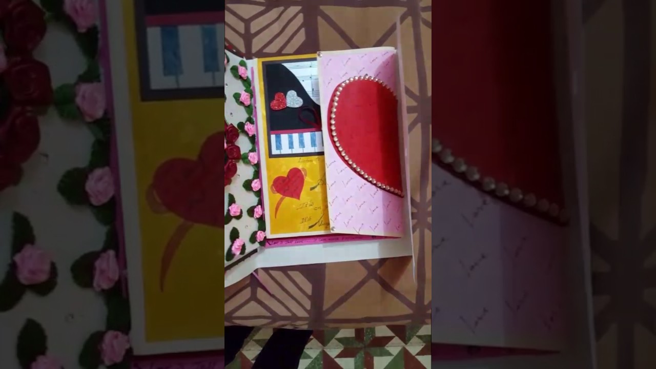 How to make greeting card for wife or husband. handmade card