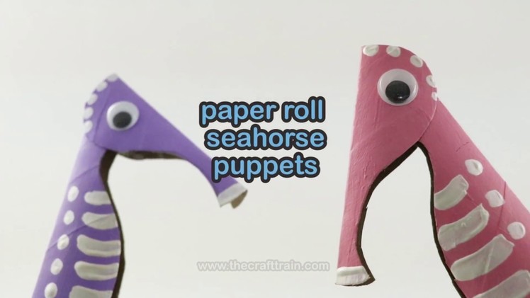 Make a paper roll seahorse puppet