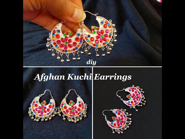 Making Afghan Kuchi Style Earrings|| Designer Chandbali Earrings||Paper Earrings||DIY