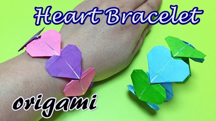Origami Heart Bracelet Easy but Cute for girls | DIY Paper Bracelet Accessories step by step