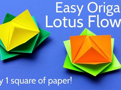 Origami Lotus Flower with 1 Square of Paper - Easy Tutorial