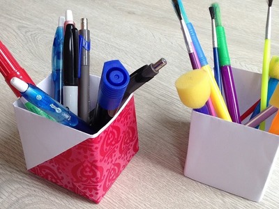Origami pencil holder | paper pencil holder | origami | kids crafts  | paper crafts