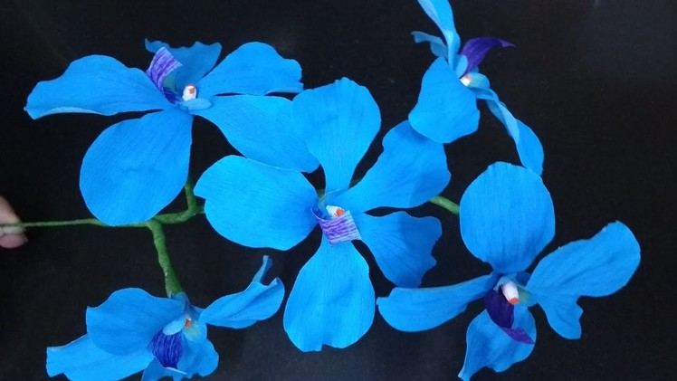 Paper Flowers Blue Vanda Orchid \ Vanda coerulea( flower # 156)