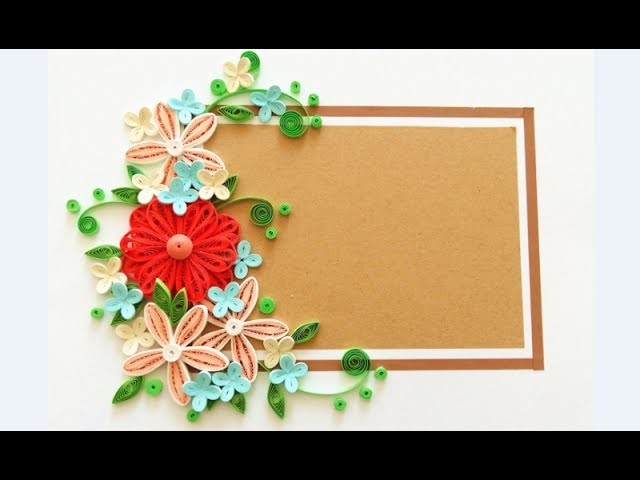 Paper quilling Flower Card Design 2. Quilling card