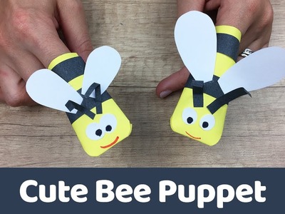 Simple DIY for kids paper Bee puppet