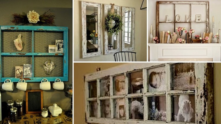 ????26 DIY Creative Ways To Reuse.Re-purposed Old Windows - How To Decor Vintage Room Ideas  2017????