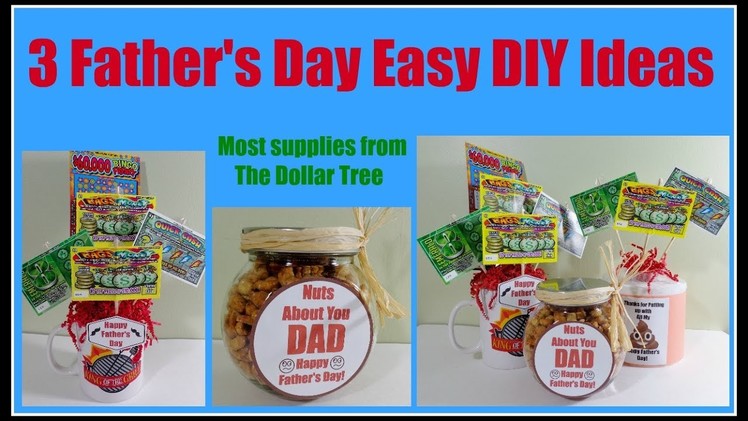 3 DIY Father's Day Ideas 10 min. projects. Dollar Tree items. Pinterest inspired