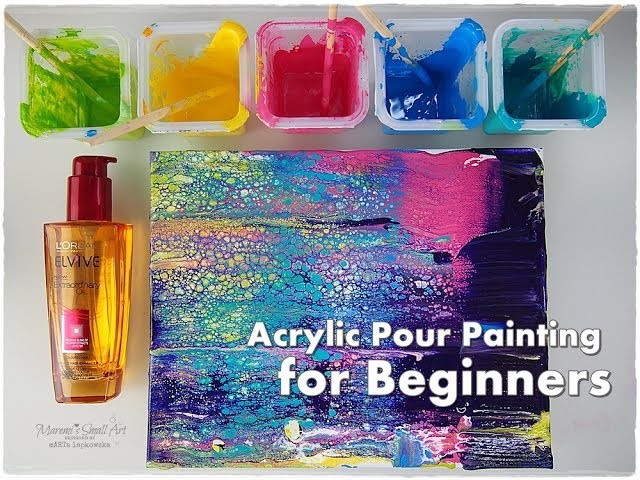 BEGINNERS Acrylic Pour Painting DIY â™¡ Make Cells with Swipe Technique