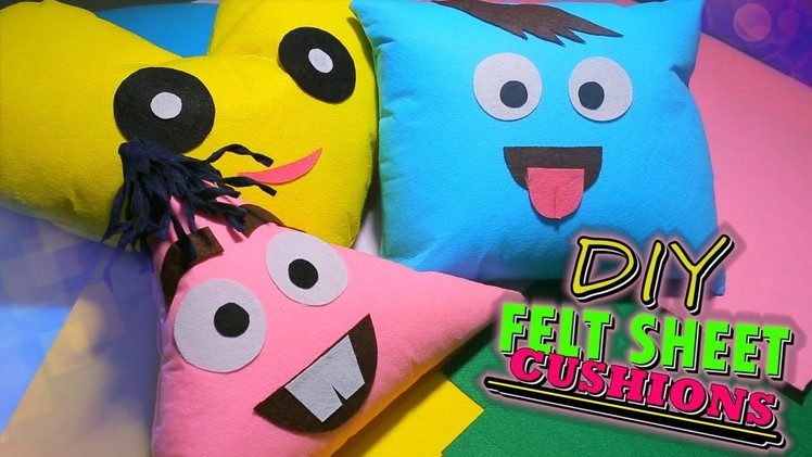 Cute character cushions without SEW & FABRIC - DIY felt cushions for your Sofa WHEN YOU'RE BORED!