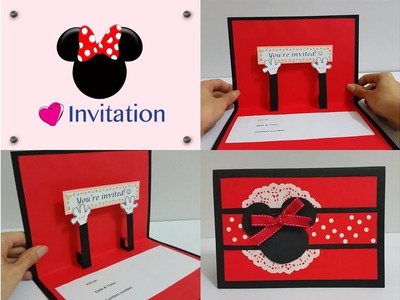 DIY#6: Kids Party Handmade Invitation Card Idea - Mickey.Minnie Themed