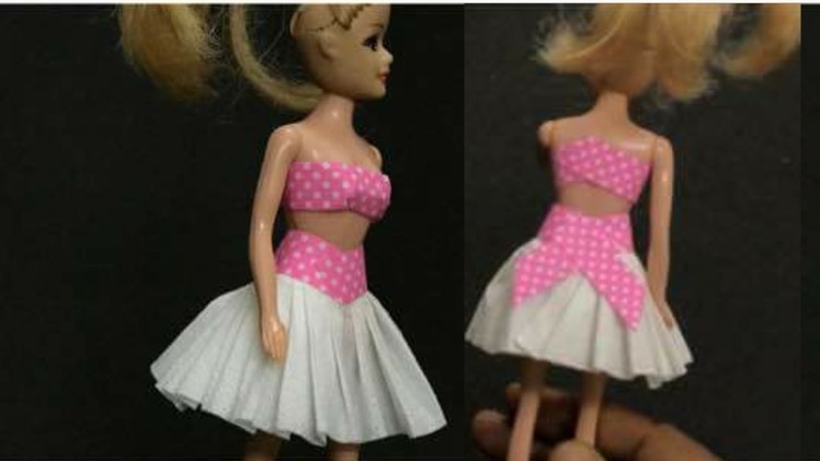 DIY Barbie Doll Dress No Sew No Glue