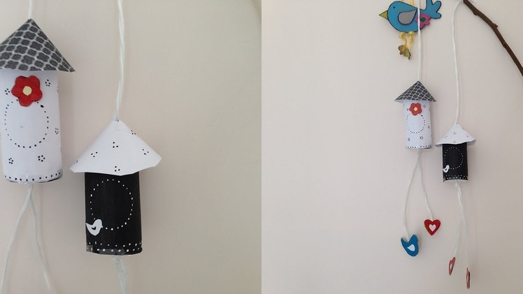 DIY bird house wall hanging with tissue roll | home decor | best out of waste