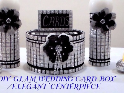 DIY GLAM WEDDING CARD BOX.ELEGANT CENTERPIECE