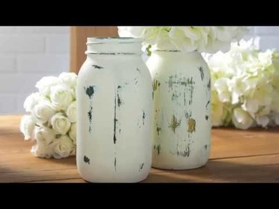 DIY Wedding Centerpieces: Distressed Chalk Paint Mason Jars