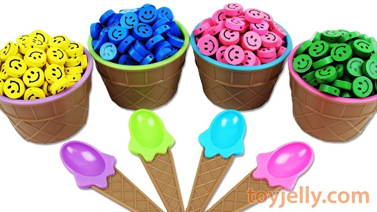 Learn Colors Ice Cream Candy Smile Surprise Egg Baby Doll Bath DIY How to Make Kinetic Sand Mask