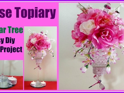 Rose Topiary DIY Dollar Tree Easy Wedding Centerpiece or home decor