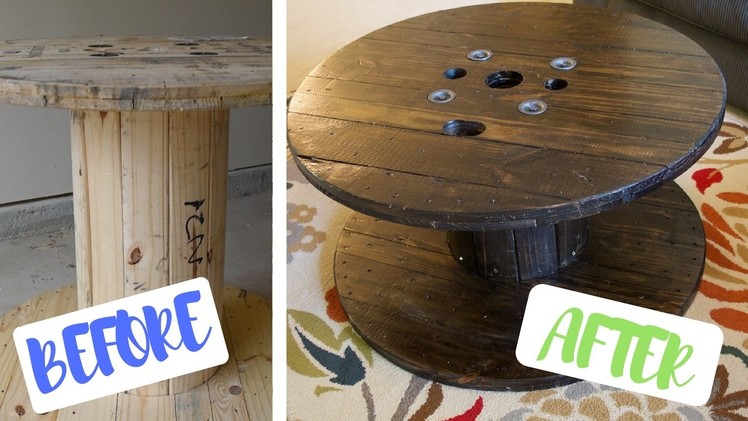 Transformation! Coffee table made out of a GIANT Spool (DIY)