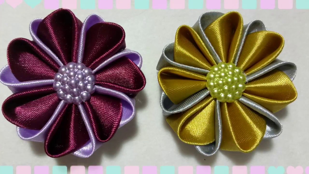 kanzashi diy kreasi bunga dari pita satin how to make kanzashi diy kreasi bunga dari pita satin how to make
