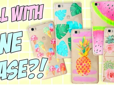7+1 DIY PHONE CASE ideas Using JUST ONE Case! Easy & Cheap! Perfect For SUMMER!