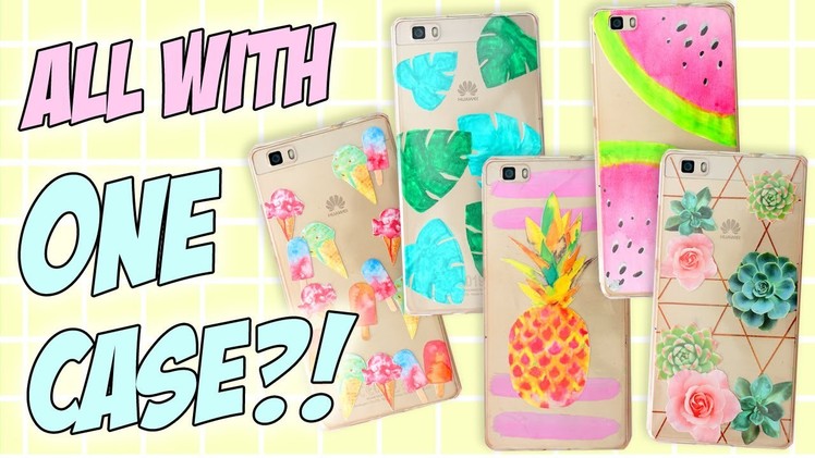 7+1 DIY PHONE CASE ideas Using JUST ONE Case! Easy & Cheap! Perfect For SUMMER!