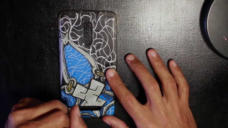 DIY Custom Painted Phone case:  Aqua´s Wayfinder (Kingdom Hearts BBS)