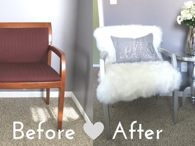 DIY Faux Fur Chair On a Budget  for Under $50!!
