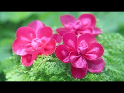 DIY Kanzashi: Fuchsia Satin Flower