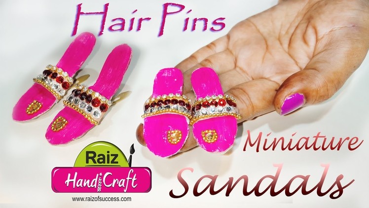 Diy miniature flip flop sandals hair pins |Easy step By Step | miniature art | art With Creation|#70